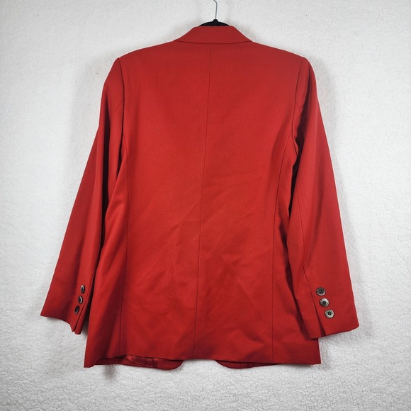 Vtg Bernard Zins Paris Women's Sz 8 Red Cashmere Wool Blazer Jacket Old Money - Picture 2 of 16